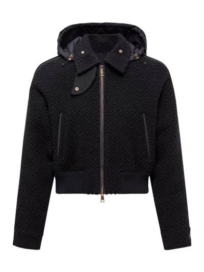 Moncler Women's Juvigny Puffer Jacket In Wool Boucle In Blue