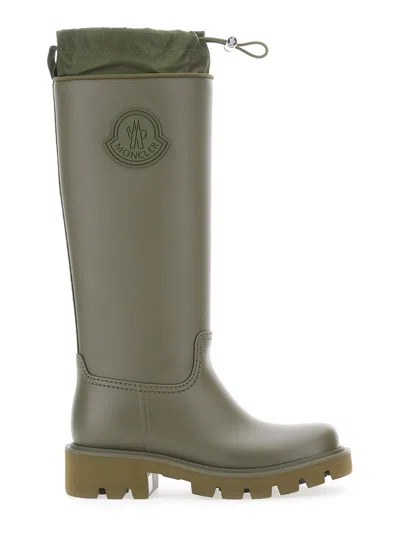 Moncler Women Kick Stream High Rain Boots In Green