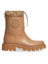 Moncler Kickstream Rubber Wellington Ankle Boots In Brown