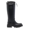 Moncler Kickstream High Rain Boots, Women, Black, Size: 41