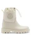 Moncler Kickstream Drawstring Logo-patch Rain Boots In Off White