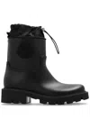 Moncler Kickstream Rubber Wellington Ankle Boots In Black