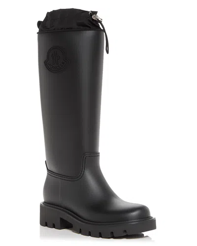 Moncler Rubber Kickstream Boots With Drawstring In Black