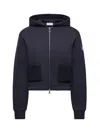Moncler Cotton Hoodie With Knit Patch Pockets