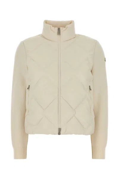 Moncler Women's Knit & Quilted Cardigan In White