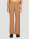 Moncler Logo-patch Ribbed-knit Trousers In Brown