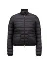 Moncler Lans Short Jacket High Collar Quilting In Black