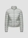 Moncler Lans Quilted Metallic Shell Down Jacket In Silver