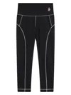 Moncler Leggings With Logo Patch And Contrast Stitching In Black