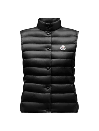 Moncler Liane High Neck Sleeveless Down Jacket In Black
