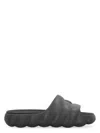 Moncler Rubber Slides With Eva And Textured Sole In Black