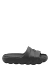 Moncler Rubber Slides With Eva And Textured Sole In Black