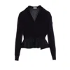 Moncler Women Logo Cardigan In Blue