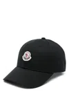 Moncler Logo Patch Baseball Cap In Black