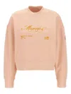 Moncler Cotton Jersey Sweatshirt With Intricate Embroidery In Pink