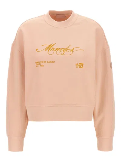 Moncler Women Logo Cotton Sweatshirt In Multi