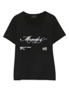 Moncler Women Cotton T-shirt With Embroidered Cursive Logo In Black