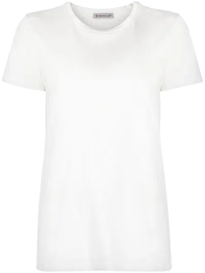 Moncler Women Logo Cotton T-shirt In White