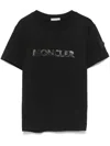 Moncler Black Crystal-embellished T-shirt In Multicolor