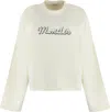Moncler Women's Logo Detail Cotton Sweatshirt In White