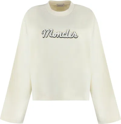 MONCLER WOMEN'S LOGO DETAIL COTTON SWEATSHIRT