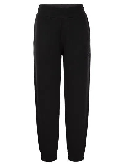 Moncler Logo-embellished Relaxed Sports Trousers For Women In Black