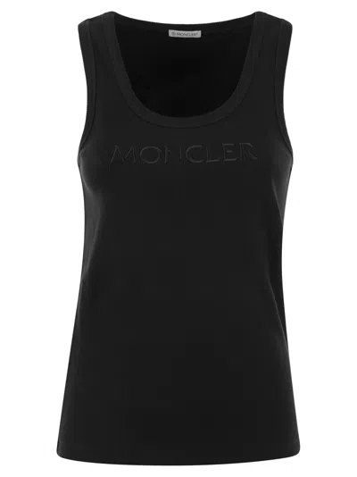 Moncler Women Logo-embroidered Sports Vest In Black