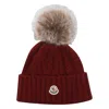 Moncler Cable-knit Pom-pom Beanie Hat In Multi