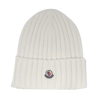 Moncler Women Logo Hat In White