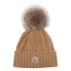 Moncler Cashmere Hat With Pon Pon Accessories In White