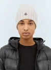 Moncler Women Logo Patch Beanie Hat In Pink