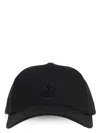 Moncler Relaxed Hat With Curved Brim And Button In Black