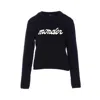 Moncler Cropped Sweater With Contrasting Embroidered Logo In Black