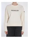 Moncler Womens White Brand-embroidery Round-neck Cotton-jersey Sweatshirt Xs In White