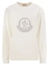 Moncler Logo Sweatshirt With Crystals In White