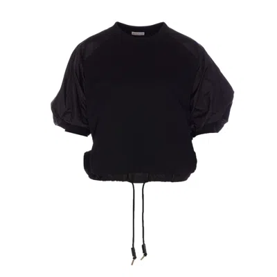 Moncler Women Logo T-shirt In Black