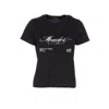 Moncler Women Cotton T-shirt With Embroidered Cursive Logo In Black