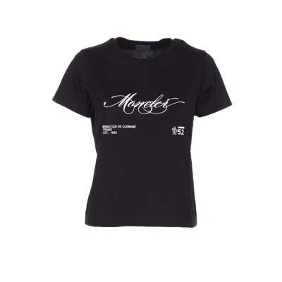 Moncler Women Logo T-shirt In Black