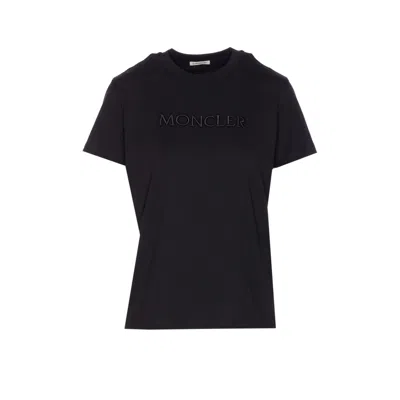 Moncler Women Logo T-shirt In Black