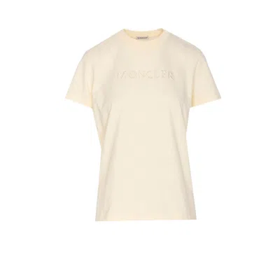 Moncler Women Logo T-shirt In Yellow