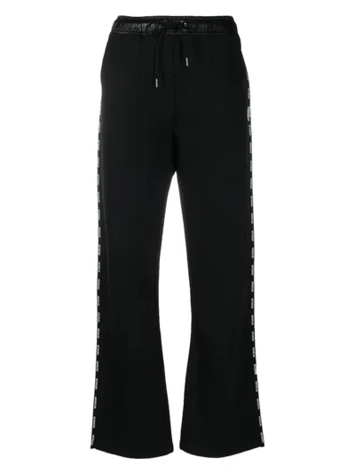 MONCLER WOMEN'S LOGO TRIM DRAWSTRING TRACK PANTS