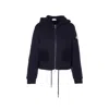 Moncler Women Logo Zip Cardigan In Blue