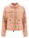 Moncler Quilted High Collar Zippered Pockets Jacket In Pink