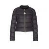 Moncler Black Short Zip-up Puffer Jacket Women In Black