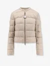 Moncler Women Mauvezin Nylon Down Jacket With Embroidered Profiles In Neutral