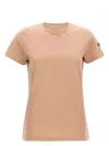 Moncler Cotton Jersey T-shirt With Felt Logo Patch In Lightpink