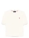 Moncler Grenoble Mc Natural T-shirt Embroidered Logo In Natural