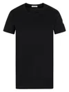 Moncler Cotton T-shirt With Iconic Logo Patch In Black