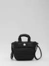 Moncler Micro Shoulder Bag With Quilted Design And Removable Strap In Black