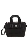 Moncler Borsa A Mano Caradoc Mini In Tessuto Nero Donna In Black